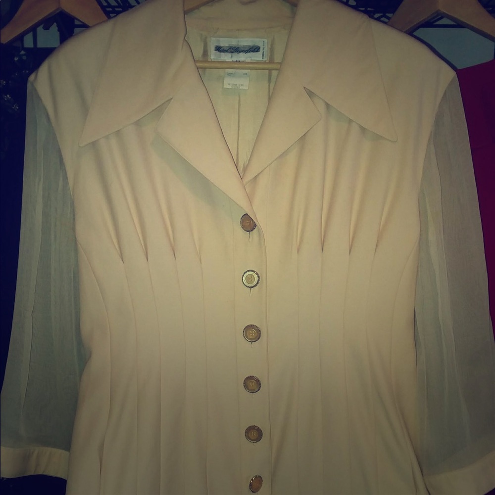 Karl Lagerfield pink silk crepe jacket